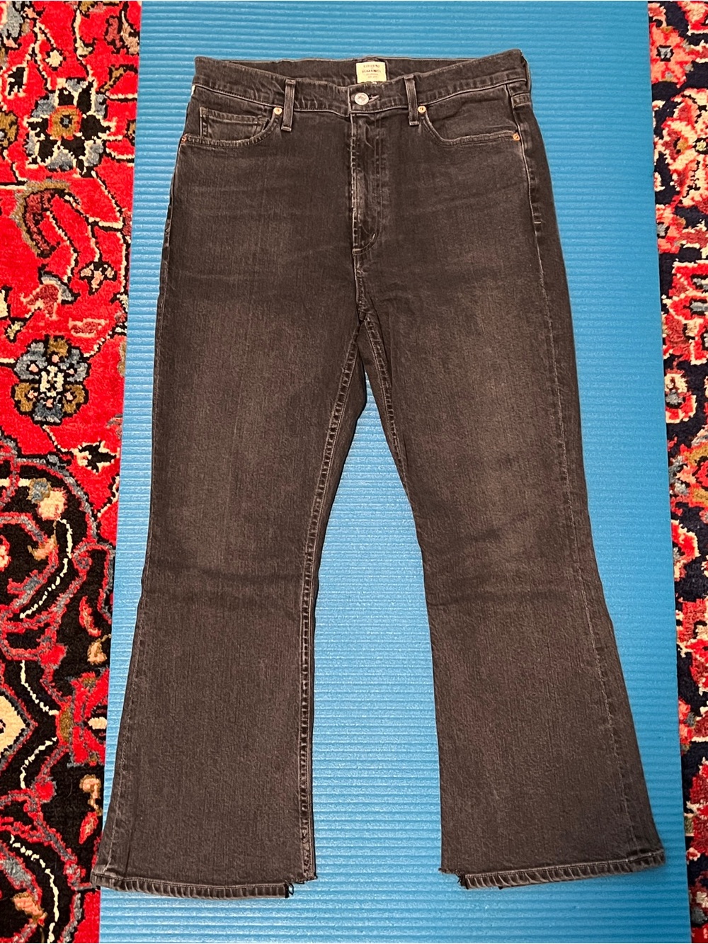 Citizens Of Humanity “Demy” Cropped Flare Charcoal Jeans